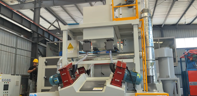 伊犁板材除锈强化，通过式抛丸机应用案例